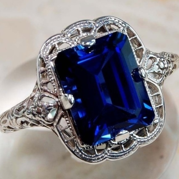 Jewelry - 2 Carat Simulated Sapphire Birthstone Ring